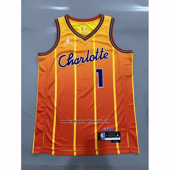 Maglia Charlotte Hornets Lamelo Ball No 1 Citta 2025-26 Arancione